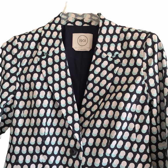 1901 Women's Geometric Print Blazer 4 - Picture 2 of 7